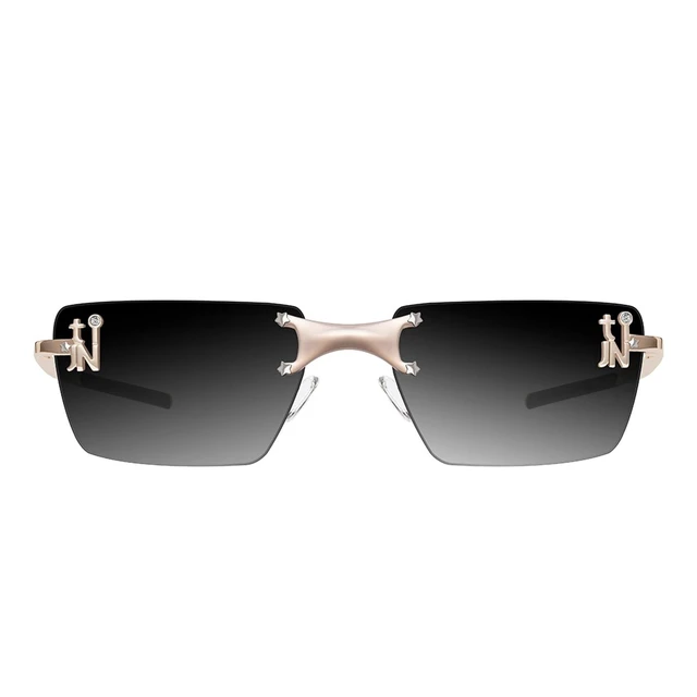 Alt view image 6 of 10 - TIJN Rimless Blue Light Glasses for Women Men, Retro Y2K Rectangle Tinted Lens Glasses, Screen Fatigue & UV Protection