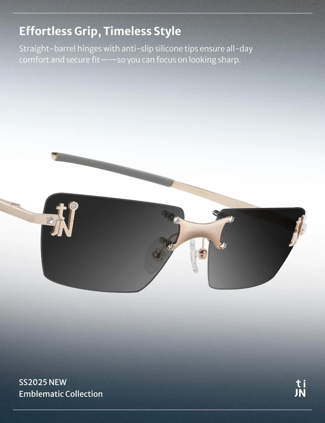 Alt view image 10 of 10 - TIJN Rimless Blue Light Glasses for Women Men, Retro Y2K Rectangle Tinted Lens Glasses, Screen Fatigue & UV Protection