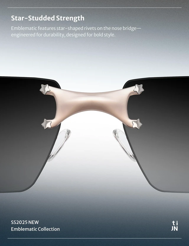 Alt view image 9 of 10 - TIJN Rimless Blue Light Glasses for Women Men, Retro Y2K Rectangle Tinted Lens Glasses, Screen Fatigue & UV Protection