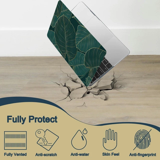 Alt view image 10 of 10 - Hard Case Compatible with MacBook Pro 14 inch Case 2021 Model A2442 M1 Pro / M1 Max with Retina Display & Touch ID, Plastic Shell Cover & Keyboard Cover Skin - Green Leaves