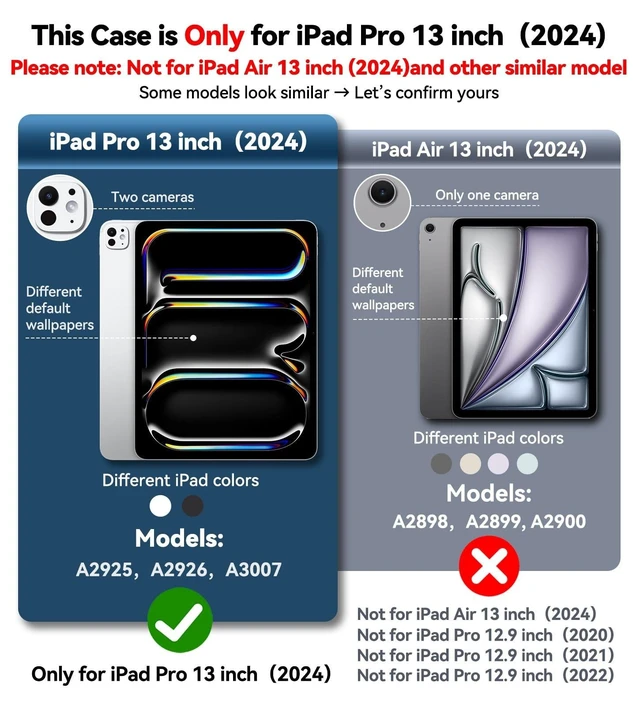 Alt view image 7 of 10 - Magic-Keyboard Compatible Case for iPad Pro 13 inch M4/M5 2024/2025, Cover with Apple Pencil Holder for Smart MagicKeyboard Folio Slim Durability, Durable Leather Surface, Keyboard Not Included, Black