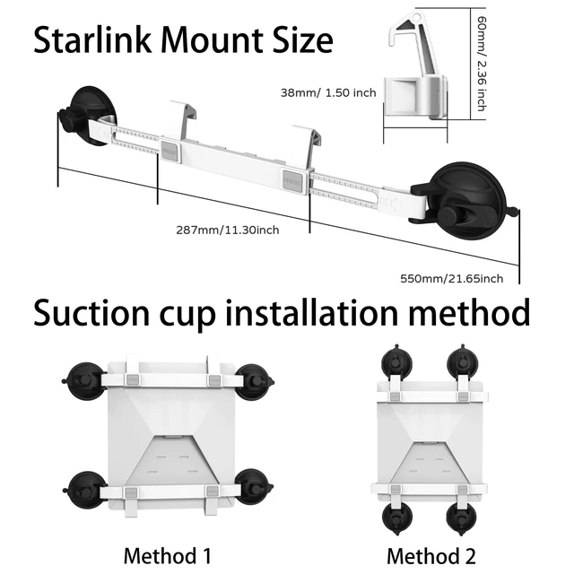 Alt view image 10 of 10 - Starlink Mini/GEN3 Suction Cup Mount Starlink Accessories for Car Sunroof