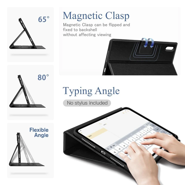 Alt view image 9 of 10 - Antbox Case for iPad mini 7 A17 Pro, iPad mini 7th/6th Generation Case (2024/2021) with Pencil Holder Vegan Leather Smart Cover with Auto Sleep/Wake Stand Function (Black)