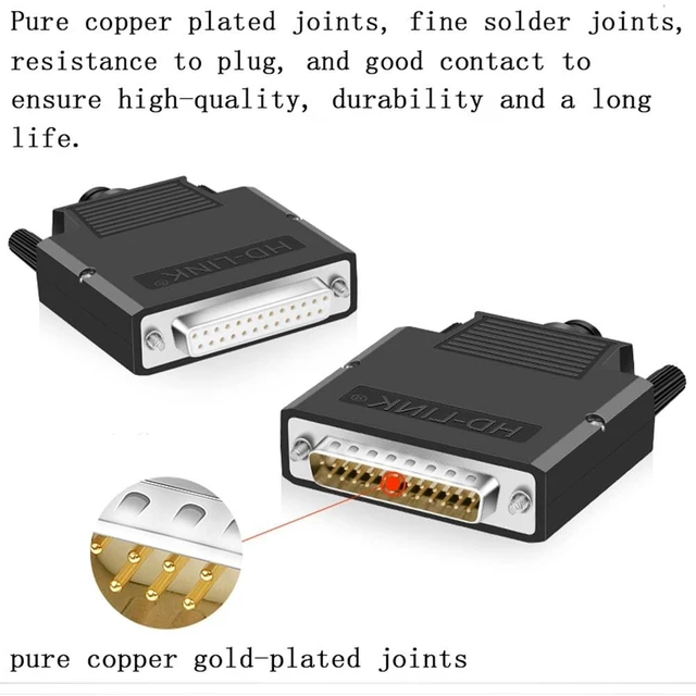 Alt view image 7 of 10 - ANMBEST 5PCS DB25 Solderless Connector, RS232 D-SUB Serial to 25-pin Port 16mm Thinner Terminal Male Adapter Breakout Board with Case Long Bolts Nuts