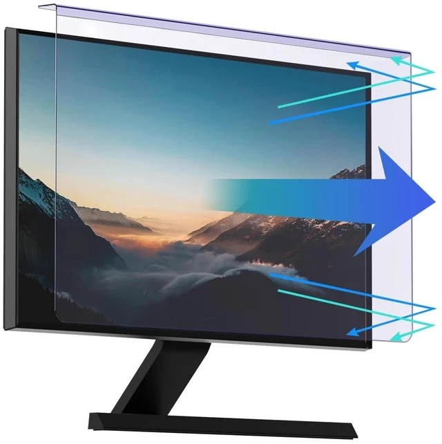 Alt view image 2 of 2 - RedANGEL 2 Pack Anti Blue Light Monitor Screen Protector - 23/23.6/23.8/24 Inches 16:9/16:10, Hanging Type Blue Light Blocking Filter, Anti-Scratch Eye Protection for Desktop Computers