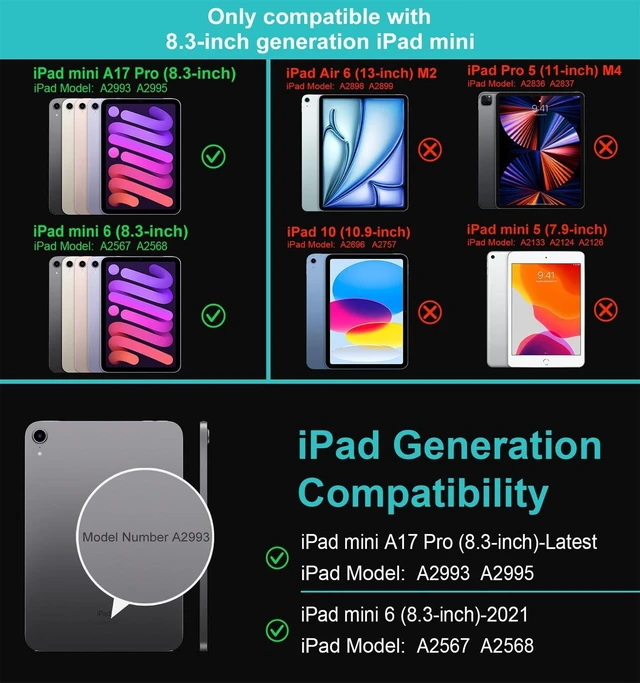 Alt view image 7 of 10 - iPad Mini 6 (8.3-inch) Keyboard Case, Arteck Bluetooth Keyboard with Folio Full Protection Shockproof Case for Apple 8.3-inch iPad Mini 6 (2021) with 130 Degree Swivel Rotating