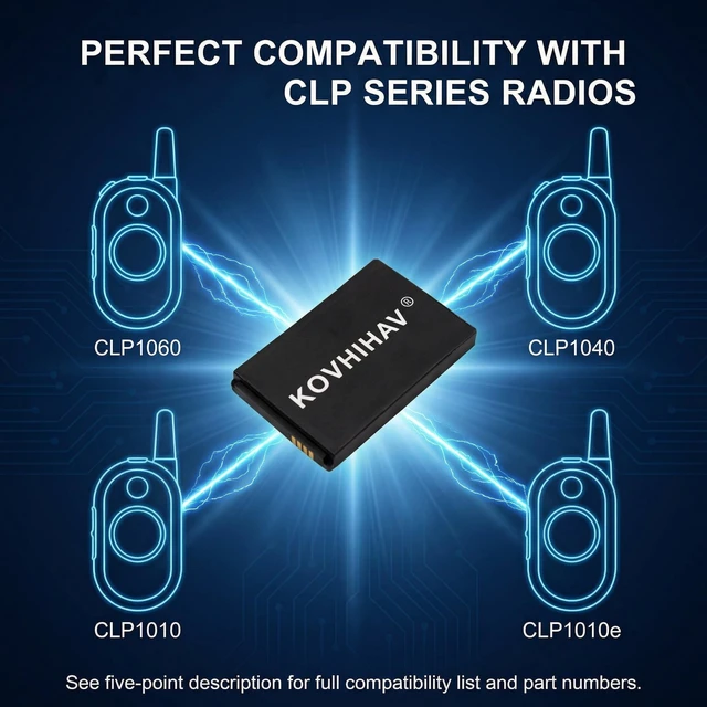 Alt view image 7 of 10 - BUSFUIVA 5 Pack CLP1010 Battery Compatible with CLP1040 BT60 HKNN4014 HKNN4014A CLP Series Two-Way Radio