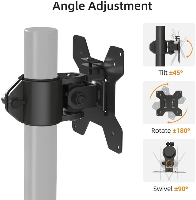 Alt view image 9 of 10 - Suptek Single Head and Plate Vesa Pole Monitor Mount Bracket for Suptek Monitor Mount,2 Pack(MD6TB-2)