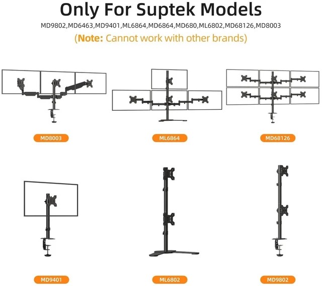 Alt view image 10 of 10 - Suptek Single Head and Plate Vesa Pole Monitor Mount Bracket for Suptek Monitor Mount,2 Pack(MD6TB-2)