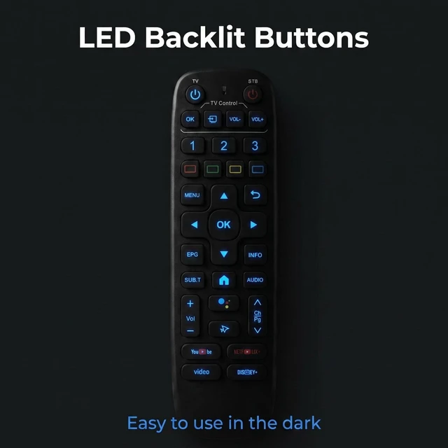 Alt view image 10 of 10 - V6 Voice Remote Control for VSEEBOX V5 Pro, V3 Plus, V2 Pro and V1 TV Boxes, Backlit Buttons, Replacement Remote with Voice Search Function