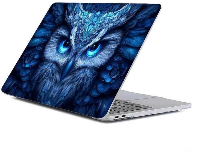 Alt view image 6 of 8 - Yicomon Compatible with MacBook Pro 13 inch Case A2338 M1 A2251 A2289 A2159 A1989 A1708 A1706, Plastic Hard Shell Case for Mac Pro 13 (2017-2021) - Leopard Blue Butterfly- Blue Eyes Owl