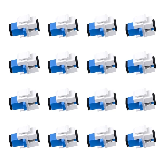 Alt view image 6 of 10 - fyboptwu - 20 pcs Fiber Optic Coupler SC Keystone Jack Coupler SC Simplex Singlemode UPC Adapter for Fiber Wall Plate (White)