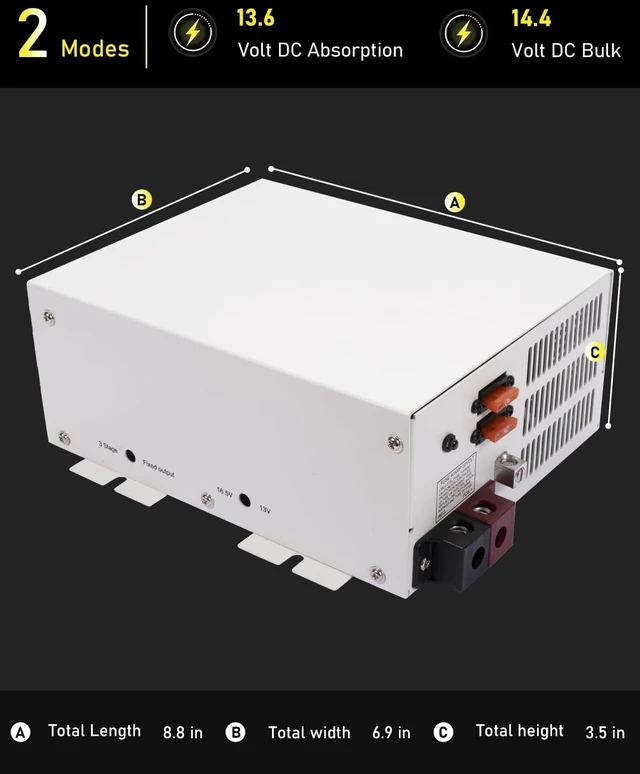 Alt view image 8 of 10 - Maureen Powermax PM3-50 Power Supply Advanced Converter Technology 3-Stage Charger,13V DC and 16.5V DC,40A mp 32V Use Littel Fuse Type287