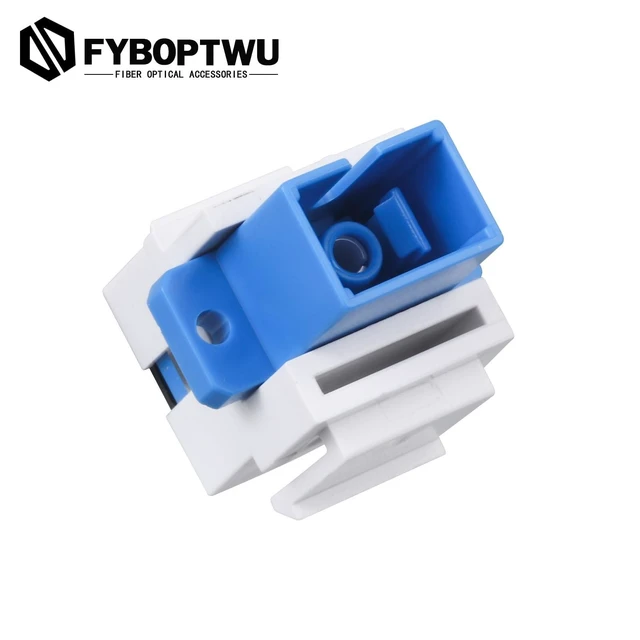Alt view image 10 of 10 - fyboptwu - 20 pcs Fiber Optic Coupler SC Keystone Jack Coupler SC Simplex Singlemode UPC Adapter for Fiber Wall Plate (White)