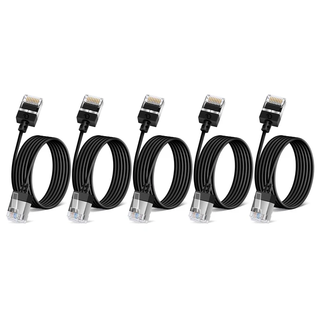 Alt view image 6 of 10 - Ultra Thin Cat6 Ethernet Cable 30FT 5Pack, Gigabit UTP Network Cable