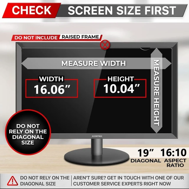Alt view image 7 of 10 - ACONETMAX 19 Inches Privacy Screen Filter for Computer 16:10 Widescreen Monitor ^^ Privacy Shield ^^ Anti Glare & Blue Light Filter ^^ Eye Protection ^^ Anti-Scratch Protector Film