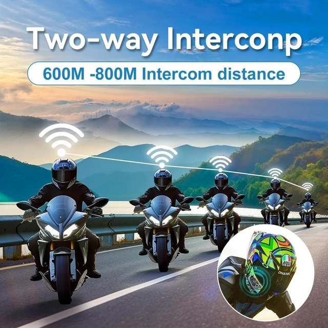 Alt view image 8 of 10 - JZAQ Motorcycle Helmet Bluetooth Headset Helmet Bluetooth Intercom 2 Riders Noise Cancellation Speakers Communication Systems Motorcycle Riding/ski/Cycling/Sports2PC