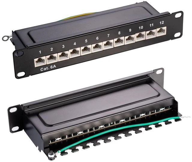 Alt view image 5 of 8 - 12 Port Cat6A Shielded Patch Panel for Termination and Patch of Network Cables