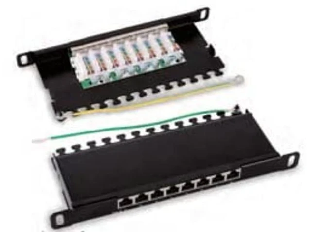 Alt view image 7 of 8 - 12 Port Cat6A Shielded Patch Panel for Termination and Patch of Network Cables