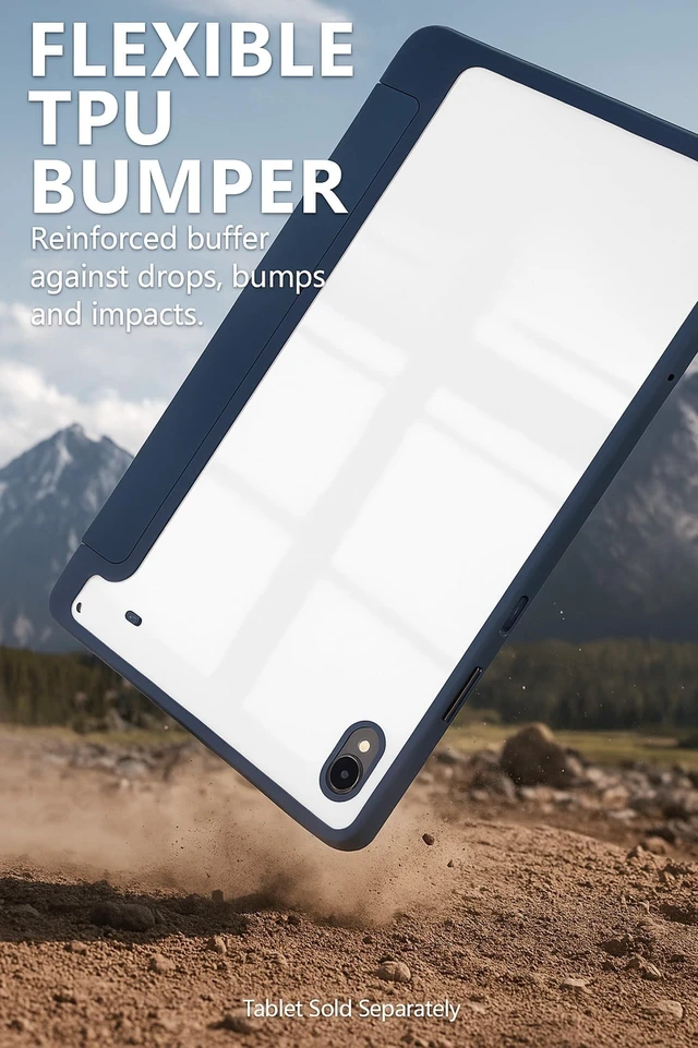 Alt view image 10 of 10 - SaharaCase - Venture Series Ultra Folio Case for Galaxy Tab S11 ^^ Transparent Back ^^ Slim & Durable ^^ Night Sky Blue