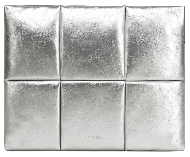 Alt view image 6 of 10 - KAYOND 15-16 Inch Puffy Laptop Sleeve for MacBook Air 15 M4/M3/M2 2025-2023and MacBook Pro 16 in M4 2024,Silver