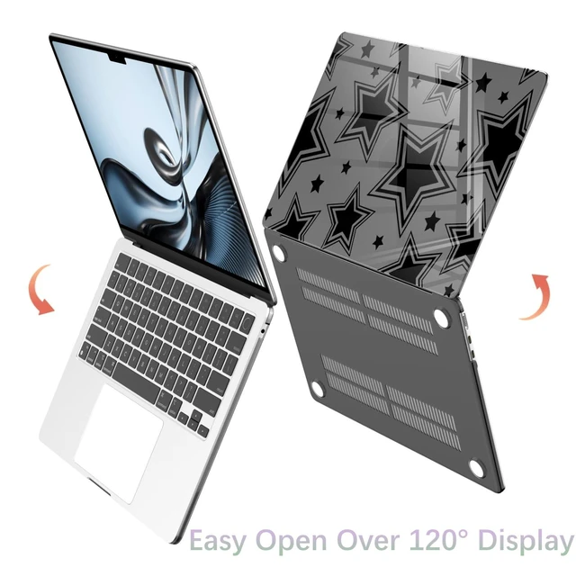 Alt view image 9 of 10 - BlHMCASE Compatible with MacBook Pro 13 inch Case M2 2025, 2024-2016 A2338 M1 A2251 A2289 A2159 A1989 A1708 A1706, Cute Y2K Star Protective Hard Shell Clear Black Cover for Mac Pro 13