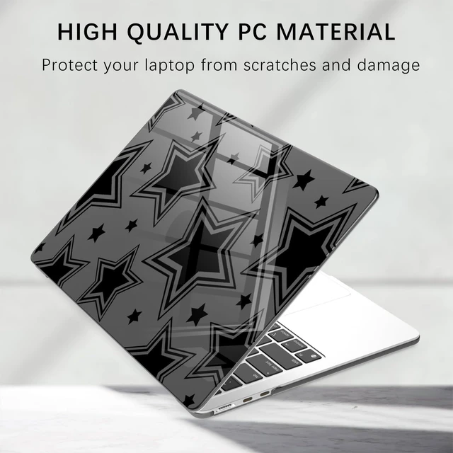 Alt view image 10 of 10 - BlHMCASE Compatible with MacBook Pro 13 inch Case M2 2025, 2024-2016 A2338 M1 A2251 A2289 A2159 A1989 A1708 A1706, Cute Y2K Star Protective Hard Shell Clear Black Cover for Mac Pro 13