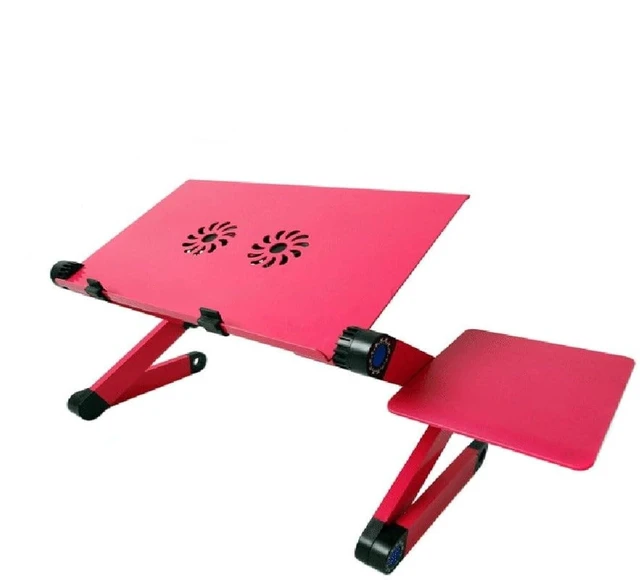 Alt view image 6 of 10 - Zippace Adjustable Lap Laptop Computer Portable CPU Cooling Fan Ergonomic Vented Table Stand Desk Tray (480 * 260mm with Mouse Pad & Double Fans, Pink)