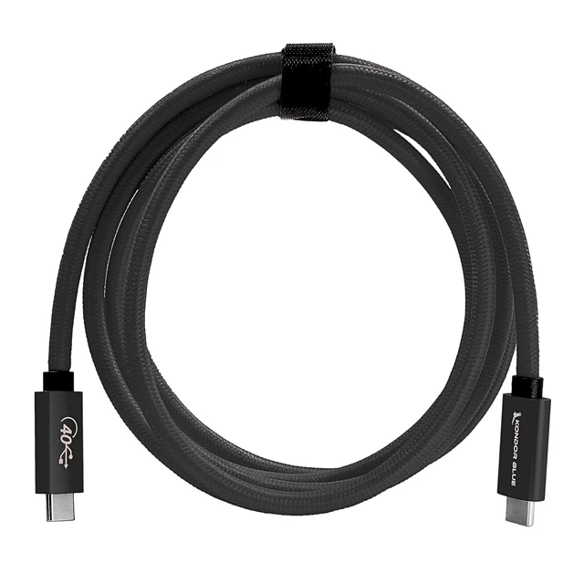 Alt view image 5 of 6 - KONDOR BLUE ^^ 6' USB 4.0 Type C Cable Blazing 40Gb/s Speeds 5A 100W ^^ Charging & Data Transfer USB-C Cable ^^ Thunderbolt 4 Compatible ^^ Black