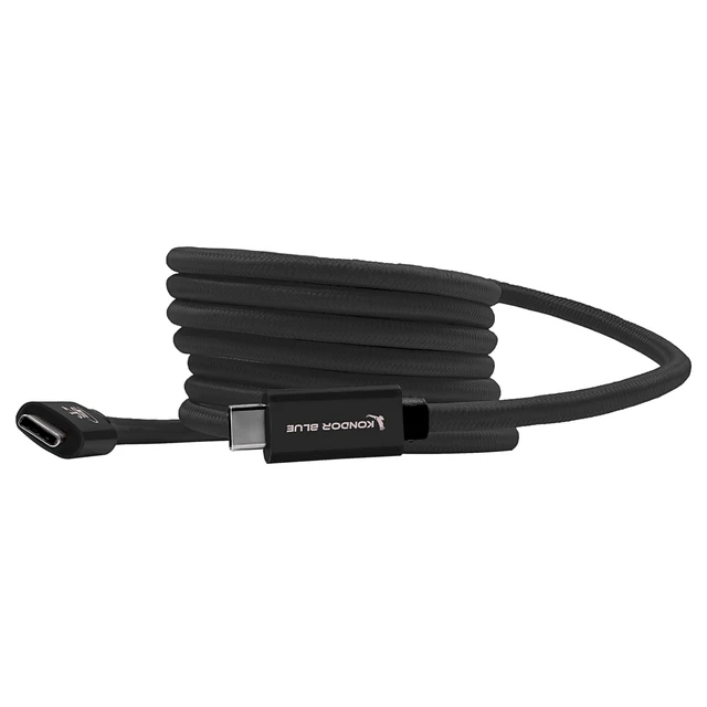 Alt view image 6 of 6 - KONDOR BLUE ^^ 6' USB 4.0 Type C Cable Blazing 40Gb/s Speeds 5A 100W ^^ Charging & Data Transfer USB-C Cable ^^ Thunderbolt 4 Compatible ^^ Black
