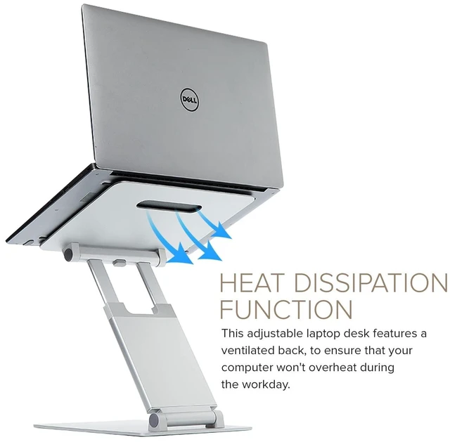 Alt view image 7 of 10 - POUT E3 Lift Ergonomic Laptop Stand for Desk, Adjustable Height 2" to 20" Laptop Riser Portable Laptop Stand for Laptop Standing Desk Converter for MacBook 10"-17" Laptops (Blue)