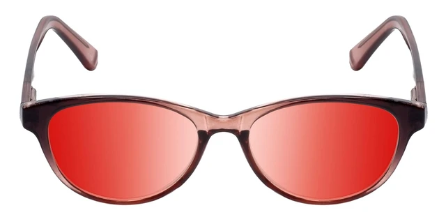 Alt view image 10 of 10 - Medspex Corinne McCormack Polly Color Therapy Reading Glasses +4.00 Pink Black Fade/Amber Brown Womens Fluorescent Light Sensitivity Chromotherapy Chakra Healing