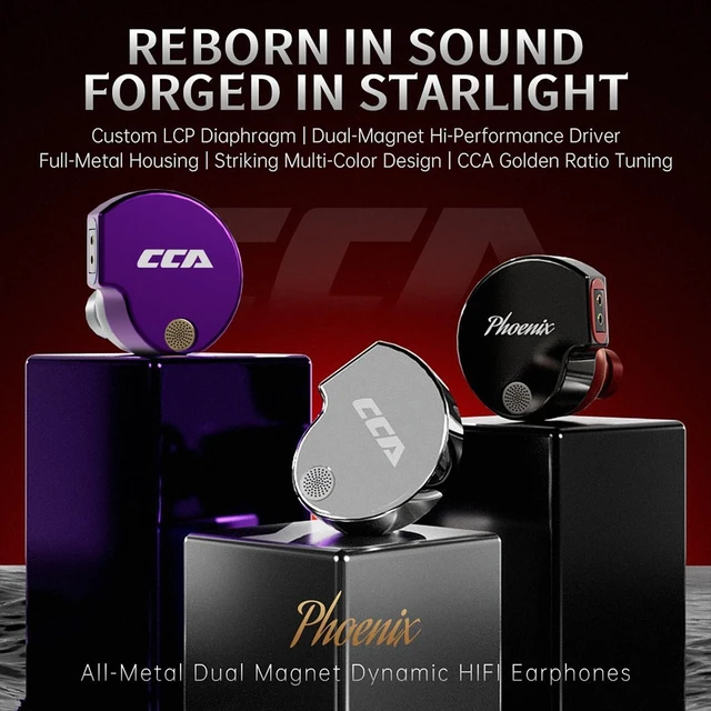 Alt view image 7 of 10 - CCA Phoenix in-Ear Monitor Headphones, Dual-Magnet Dynamic Driver IEM with HiFi Clear Sound & Deep Bass, Full-Metal Professional Gaming Earbuds for Musicians, Singers, and Audiophiles(3.5mm Plug)