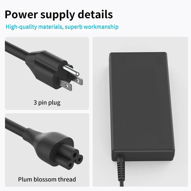 Alt view image 10 of 10 - 120W 19.5V 6.15A Laptop Charger 710415-001 Fit for HP USB-C Dock G5,USB-C/A Universal Dock G2 5TW13AA,Docking Statio Charger,Envy 15 17 Series 732811-002 Adapter Power Supply 4.5 * 3.0mm Blue Tip