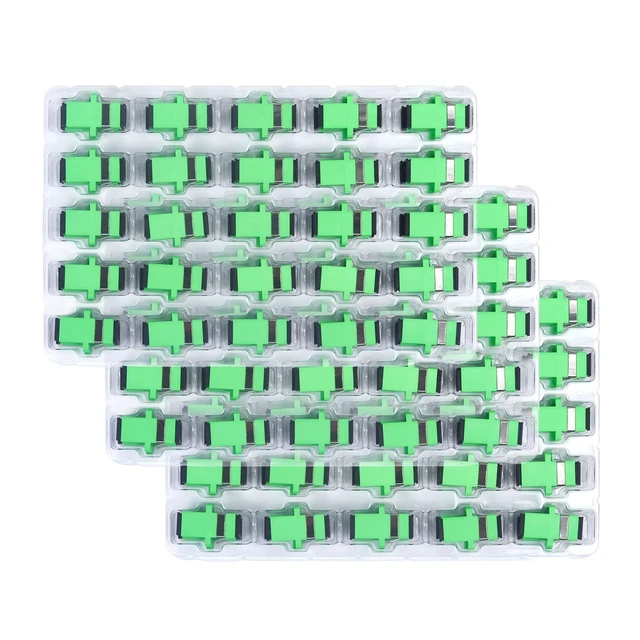 Alt view image 6 of 10 - Duogalia Fiber Optical Coupler, 150 Pack SC Singlemode Fiber Optic Adapter, SC Female to SC Female APC Single Mode Fiber Optical Coupler, Network Internet Connector Adapter with Mount Panel