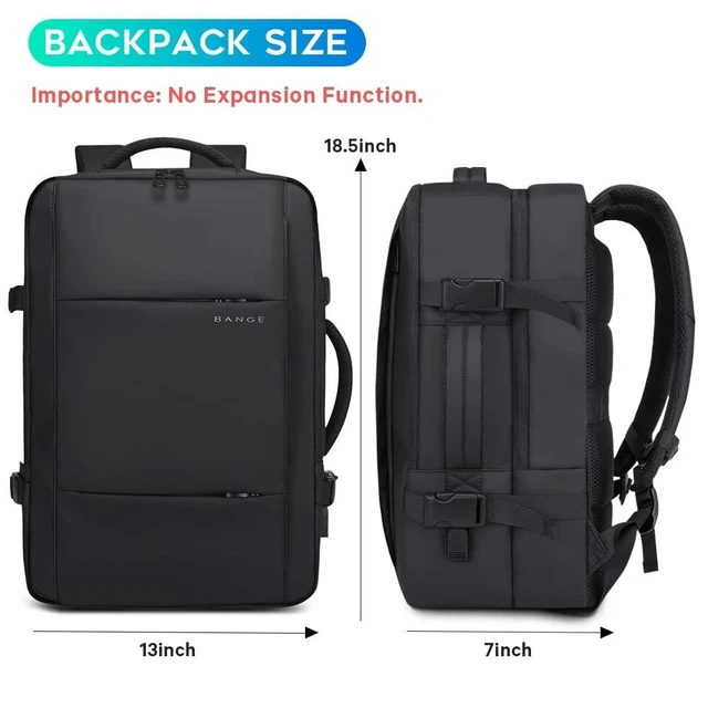Alt view image 7 of 10 - BANGE Travel Backpacks,Flight Approved Carry On Backpacks, 17-inch Laptop Backpack for International Travel Bag,Weekender Luggage Backpack for Men
