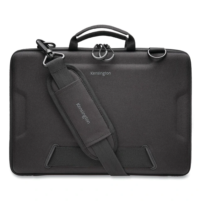 Alt view image 7 of 10 - Kensington LS520 Stay-On Laptop Case for 11.6" Chromebooks & Laptops, Clamshell, Shoulder Strap, Water-Resistant (K60854WW), Grey
