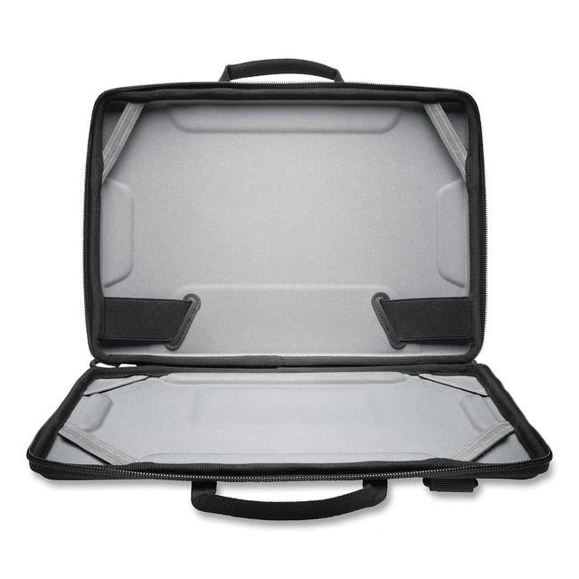 Alt view image 10 of 10 - Kensington LS520 Stay-On Laptop Case for 11.6" Chromebooks & Laptops, Clamshell, Shoulder Strap, Water-Resistant (K60854WW), Grey