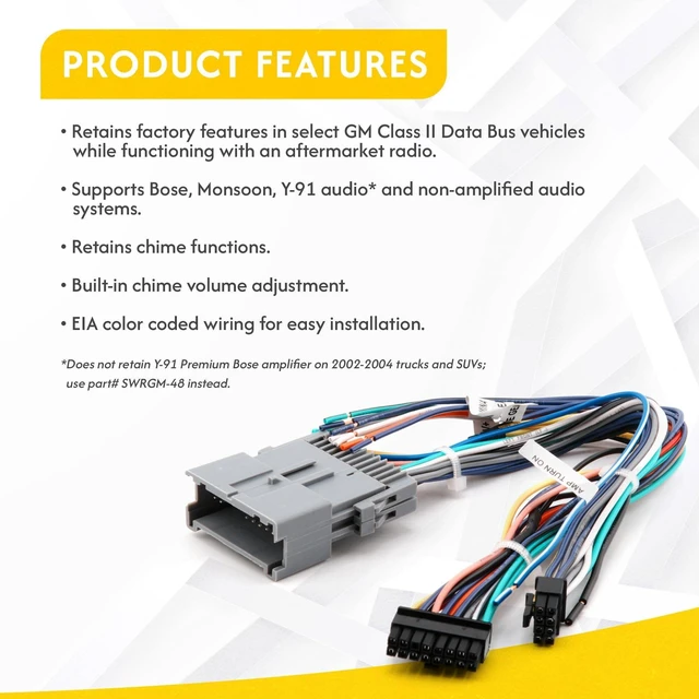 Alt view image 7 of 10 - Crux SOCGM-17C Radio Replacement Interface with Chime for GM Class II Bose Amplified & Non Amplified Systems