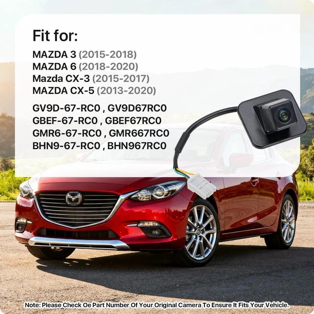 Alt view image 7 of 10 - GV9D-67-RC0 Rear View Camera Replacement for Mazda 3 6 CX-3 CX-5 2013-2020, OE Backup Cam Replaces GBEF-67-RC0, GMR6-67-RC0, BHN9-67-RC0, GV9D67RC0, GBEF67RC0, GMR667RC0, BHN967RC0 by GreenYi