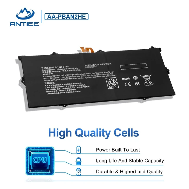 Alt view image 9 of 10 - AA-PBAN2HE Laptop Battery Replacement for Samsung Galaxy Book Go 340XDA NP340XLA-KA4US NP340XLA-KA12US NP340XLA-KA2CA XE340XDA-KA3US-RB XE340XDA-KA1US XE340XDA-KA3 XE340XDA-ka1it 4800mAh 37Wh 7.7V