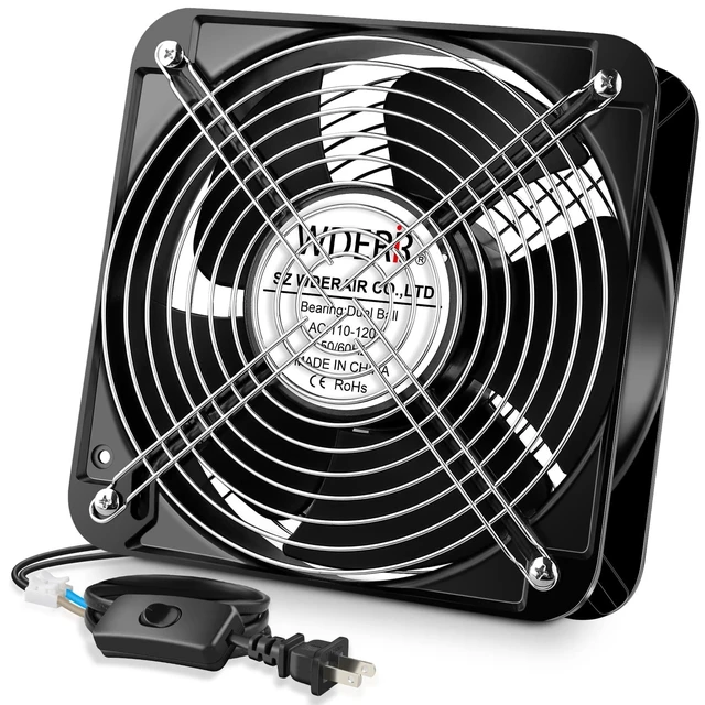Alt view image 6 of 10 - WDERAIR 200mm x 60mm Heavy Industrial AC 110V 120V Axial Metal Case Fan