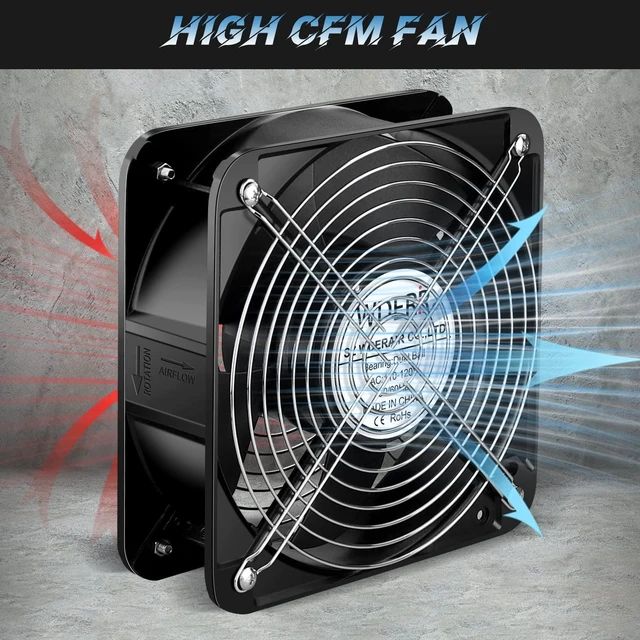 Alt view image 9 of 10 - WDERAIR 200mm x 60mm Heavy Industrial AC 110V 120V Axial Metal Case Fan