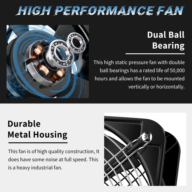 Alt view image 7 of 10 - WDERAIR 200mm x 60mm Heavy Industrial AC 110V 120V Axial Metal Case Fan