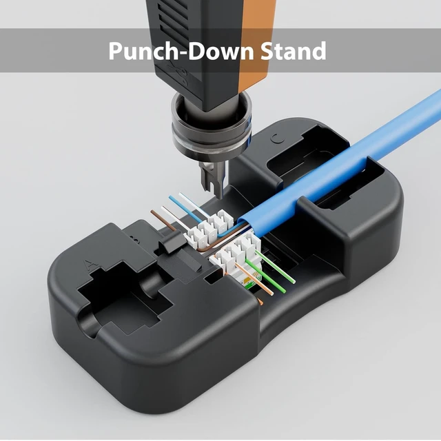 Alt view image 7 of 10 - iwillink 10Gbps Cat6 Keystone Jack and Punch-Down Stand, 50-Pack, RJ45 Ethernet Keystone Jacks, 90-Degree UTP Modular Punch Down Keystone Jack Adapter, Black