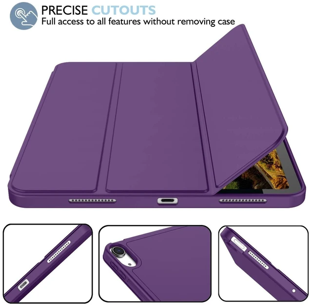 Alt view image 10 of 10 - iMieet iPad Air 11 Inch Case M4/M3/M2(2026/2025/2024), iPad Air 5th/4th Generation Case 2022/2020 10.9 Inch with Pencil Holder,Trifold Stand Smart Case with Soft TPU Back(Dark Purple)