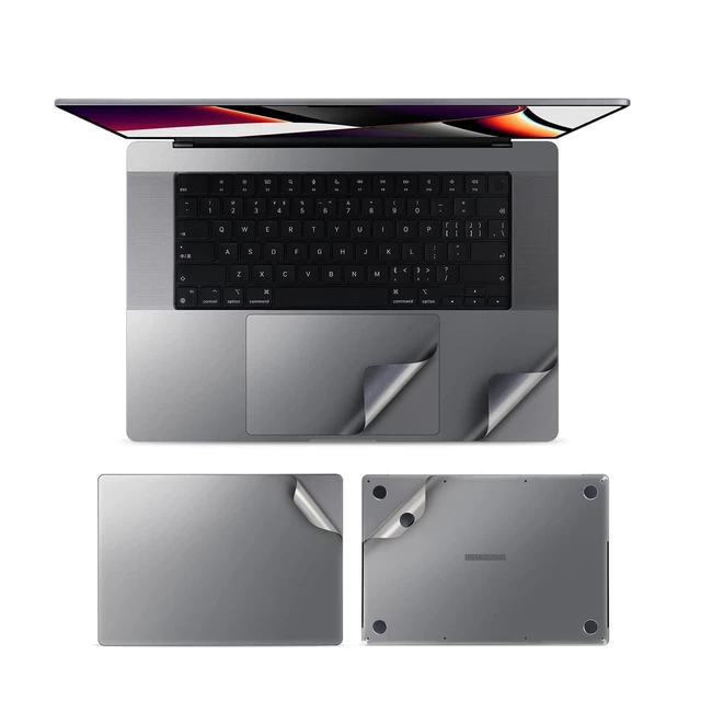 Alt view image 7 of 10 - 4 in 1 Ultra Thin 3M Vinyl Laptop Skin Cover Palm Rest Protector Sticker for 2010~2017 MacBook Air 13.3 Inch 13.3" A1369 A1466 -Gray