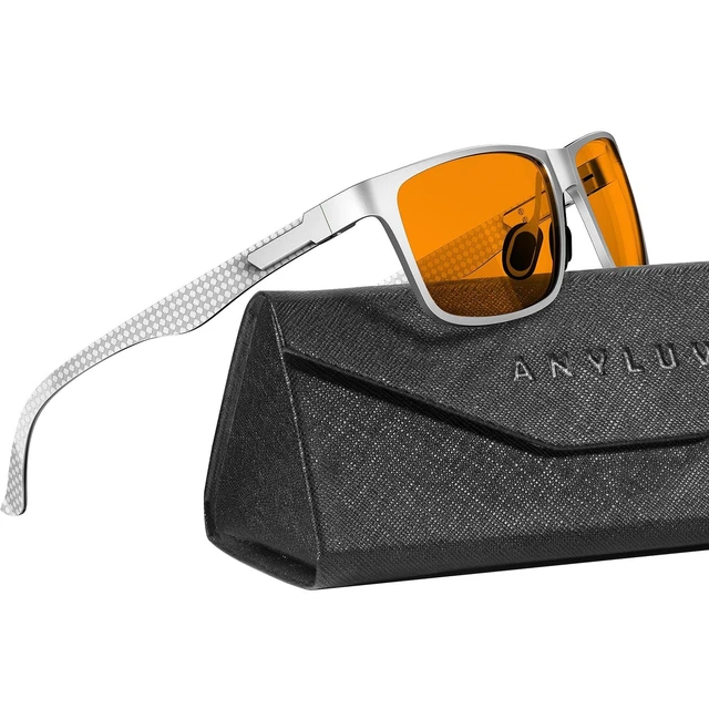Alt view image 6 of 10 - ANYLUV Blue Light Blocking Glasses Men Computer Gaming Glasses Lightweight Al-Mg Metal Anti Eyestrain Eye Protection