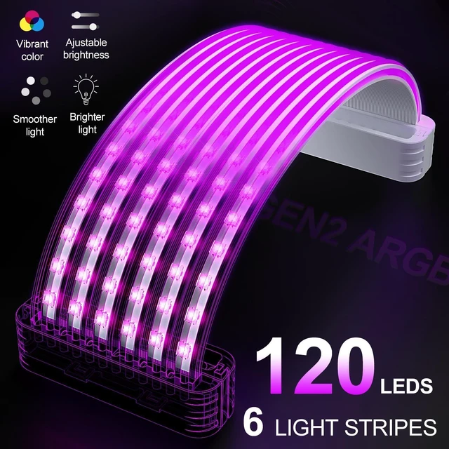 Alt view image 8 of 10 - Sirlyr RGB PSU Cables Set with Lighting Panels and 24 Pin Motherboard,2 8 Pin GPU PC Power Supply Extension Cable Mod - Upgrade 120 LEDs 6 Light Strips with Remote ARGB Control