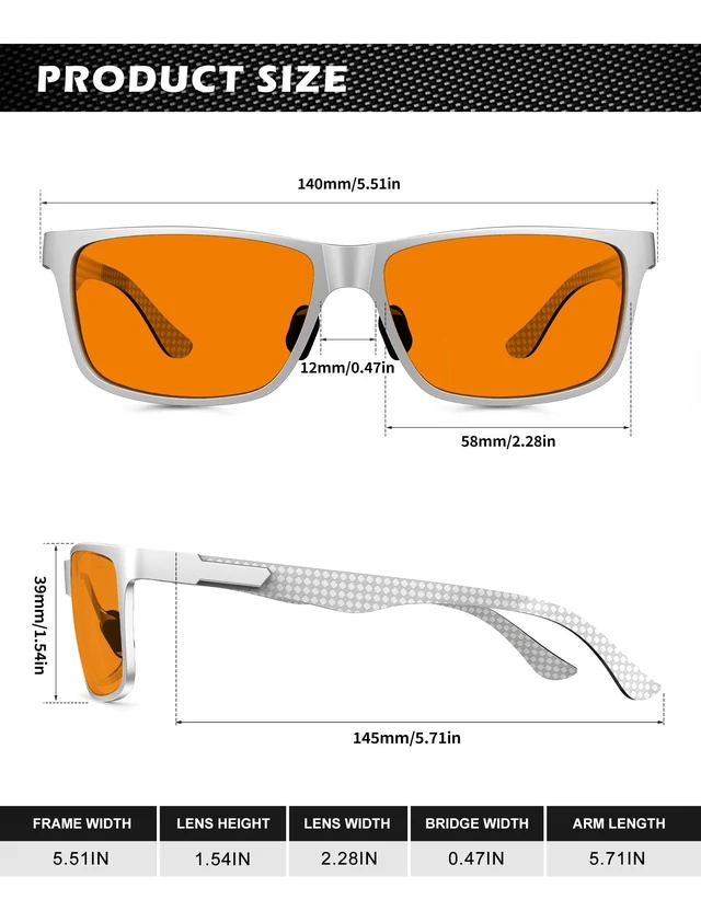 Alt view image 10 of 10 - ANYLUV Blue Light Blocking Glasses Men Computer Gaming Glasses Lightweight Al-Mg Metal Anti Eyestrain Eye Protection